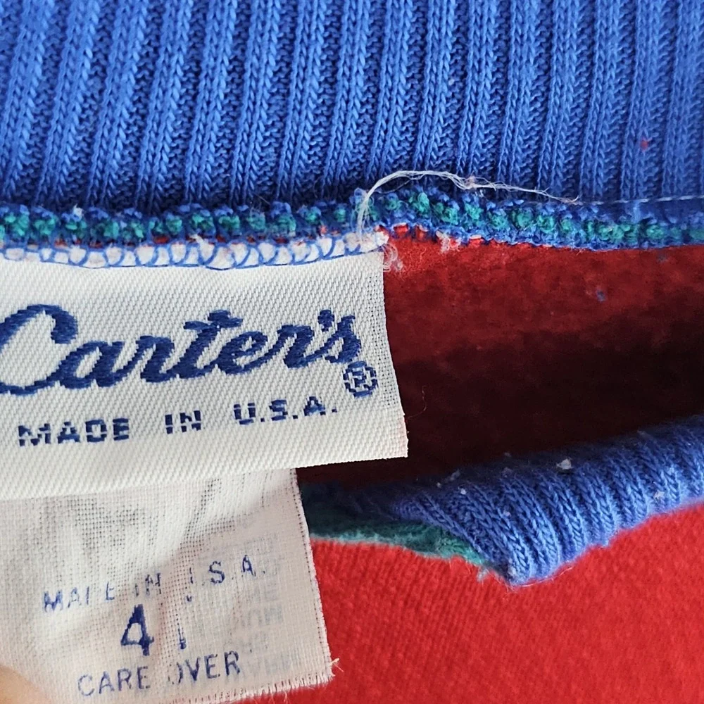 Vintage Carters 1st And 10 Football Crewneck Sweatshirt Size 4T Made USA 80s 90s